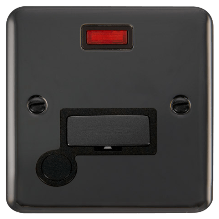 Click Deco Plus Black Nickel 13A Fused Connection Unit with Neon and Flex DPBN553BK