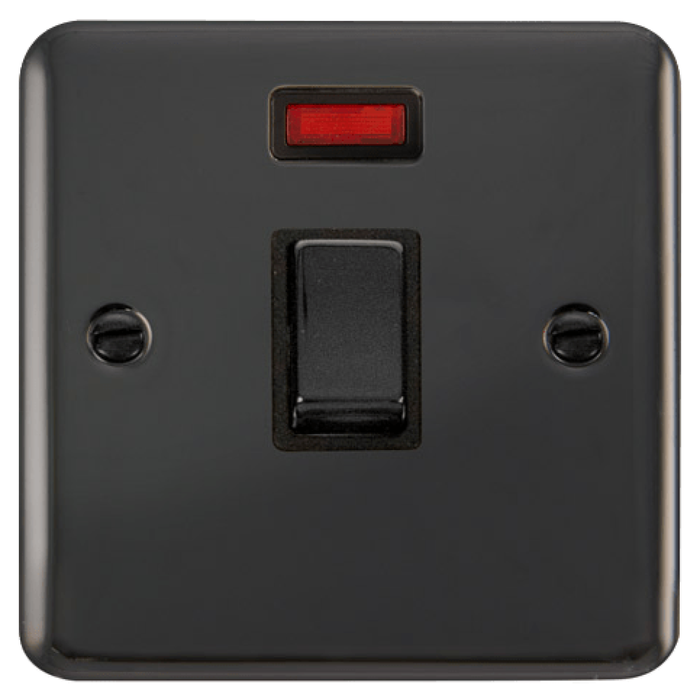 Click Deco Plus Black Nickel 20A Double Pole Switch with Neon DPBN723BK