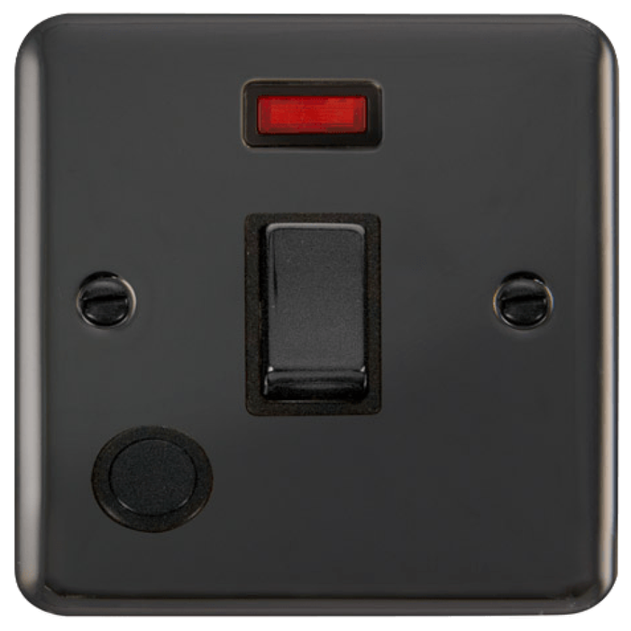 Click Deco Plus Black Nickel 20A Double Pole Switch with Neon and Flex DPBN523BK