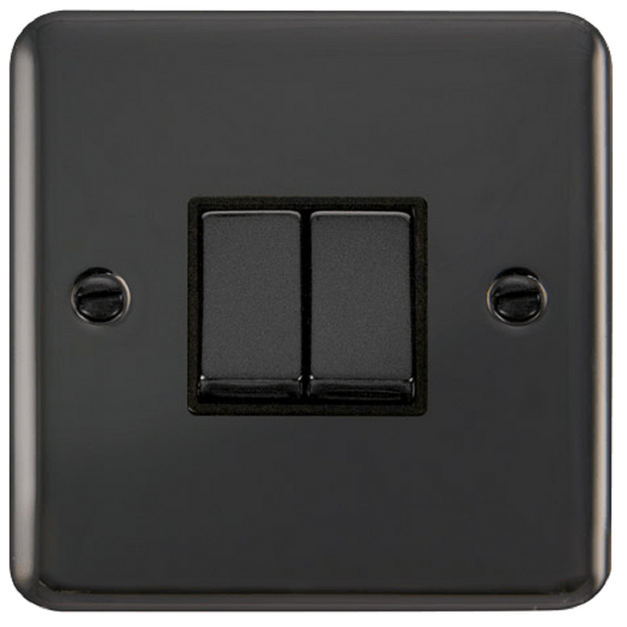 Click Deco Plus Black Nickel 2G Light Switch DPBN412BK