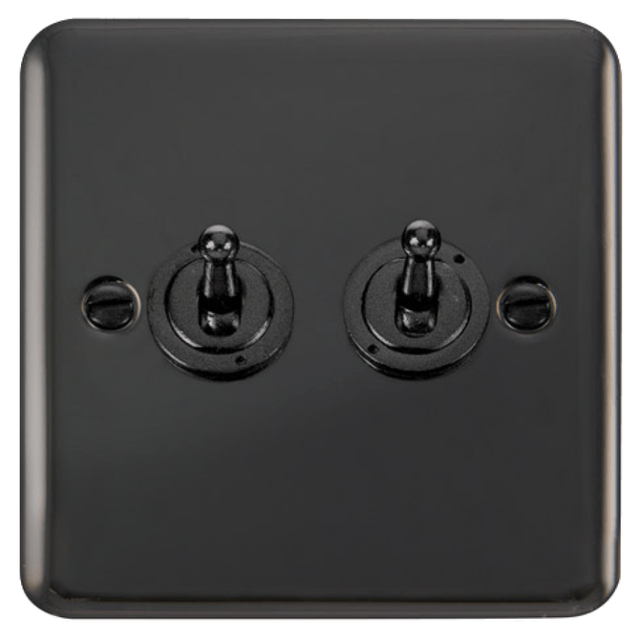 Click Deco Plus Black Nickel 2G Toggle Switch DPBN422