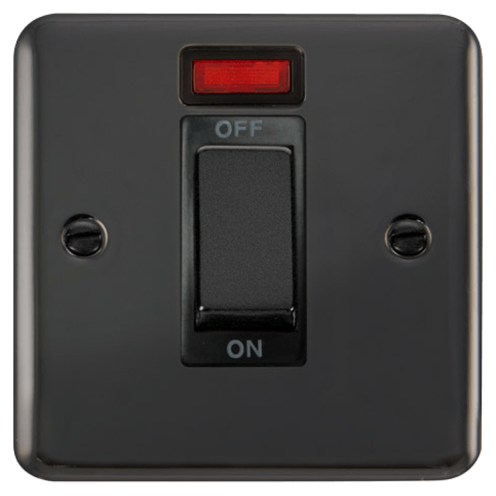 Click Deco Plus Black Nickel 45A Cooker Switch with Neon DPBN501BK