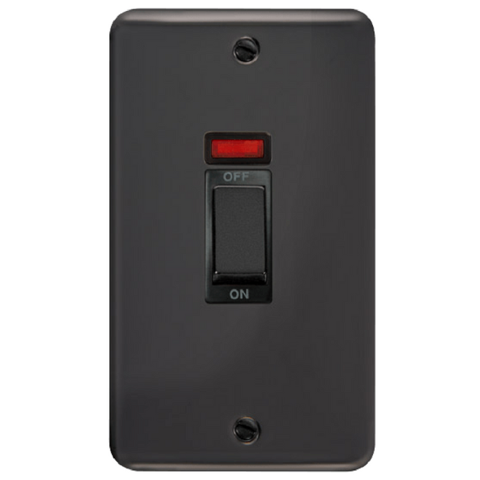 Click Deco Plus Black Nickel 45A Cooker Switch with Neon DPBN503BK