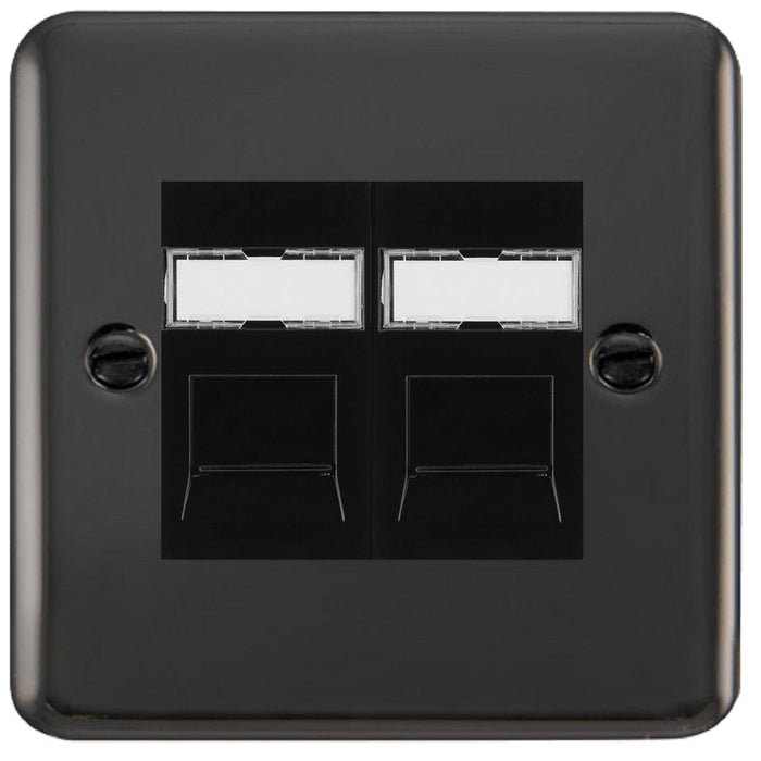 Click Deco Plus Black Nickel Double Cat5e Data Socket DPBNRJ452BK