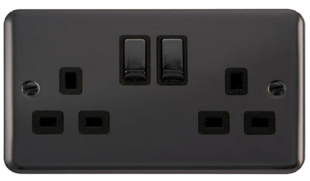 Click Deco Plus Black Nickel 13A Double Socket DPBN536BK