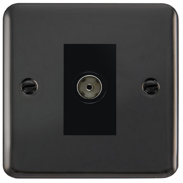 Click Deco Plus Black Nickel Isolated TV Socket DPBN158MBK