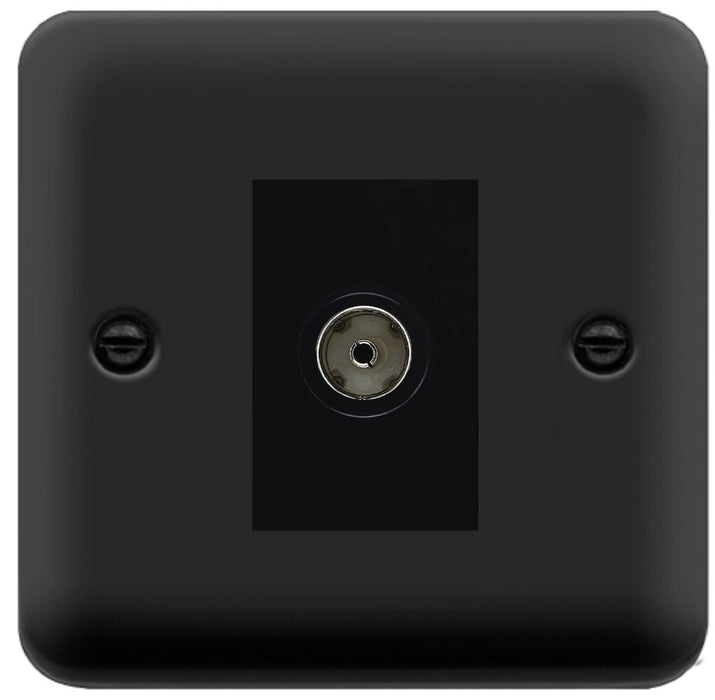 Click Deco Plus Matt Black Isolated TV Socket DPMB158MBK