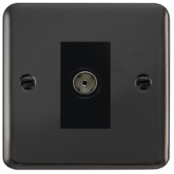 Click Deco Plus Black Nickel TV Socket DPBN065MBK