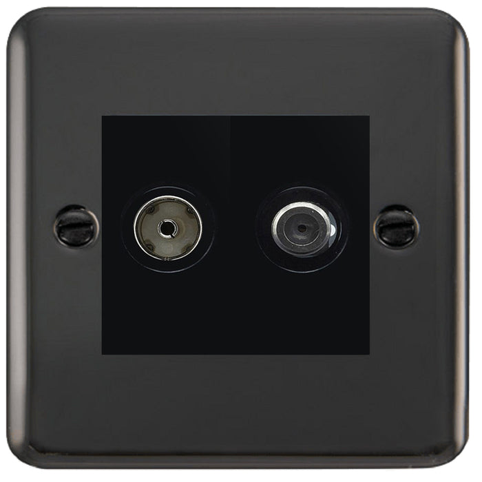 Click Deco Plus Black Nickel TV and Satellite Socket DPBN157MBK