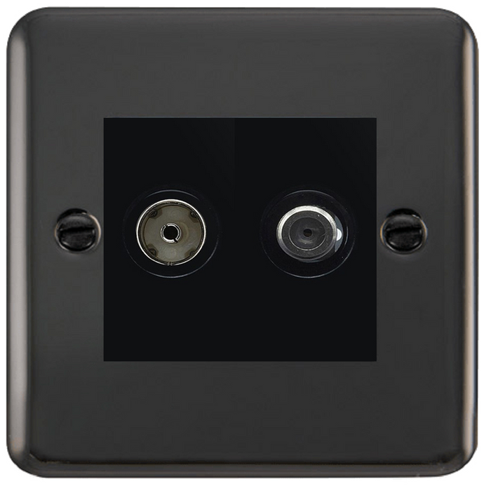 Click Deco Plus Black Nickel TV and Satellite Socket DPBN170MBK