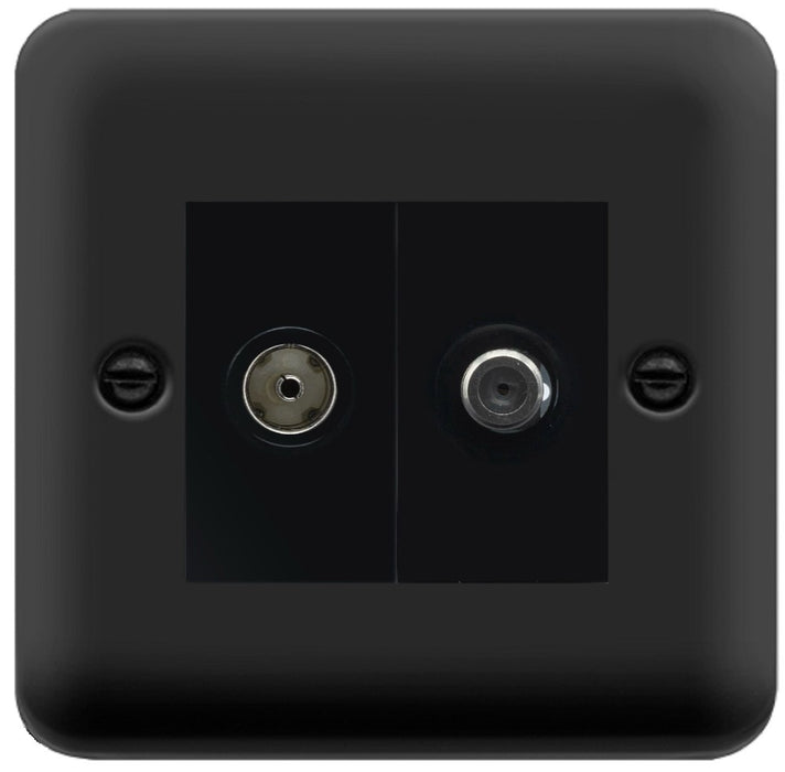 Click Deco Plus Matt Black TV and Satellite Socket DPMB170MBK