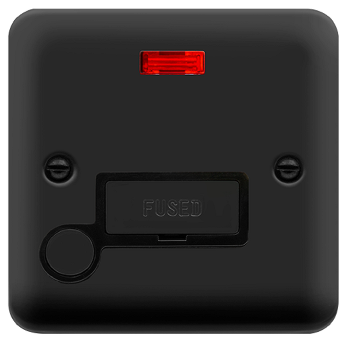 Click Deco Plus Matt Black 13A Fused Connection Unit with Neon and Flex DPMB553BK