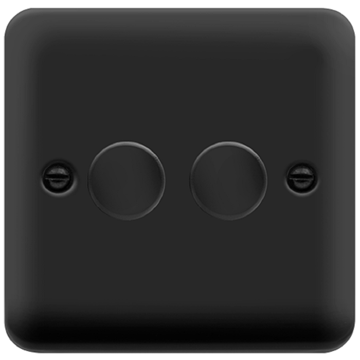 Click Deco Plus Matt Black 2G LED Dimmer Switch DPMB162