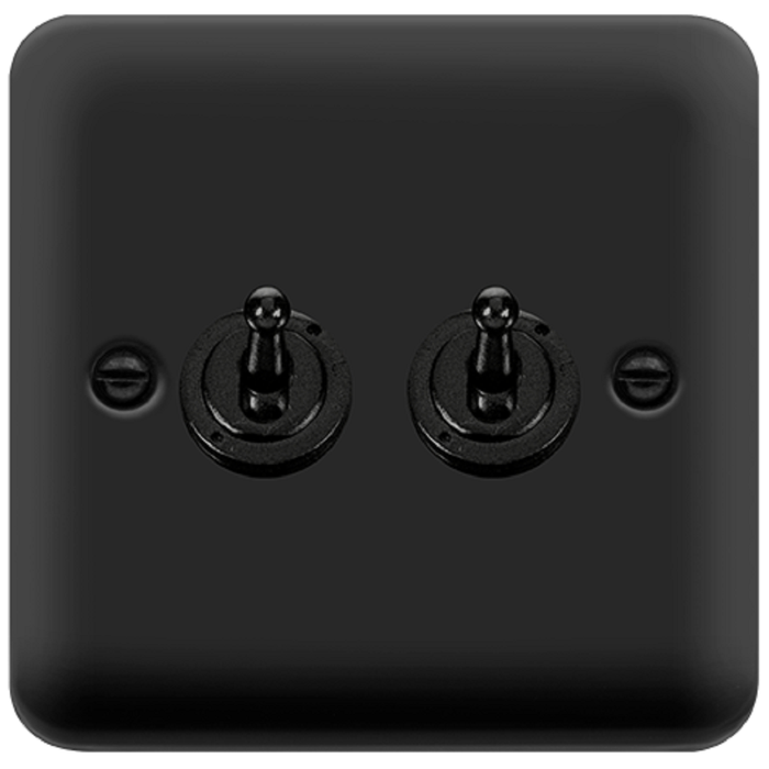 Click Deco Plus Matt Black 2G Toggle Switch DPMB422