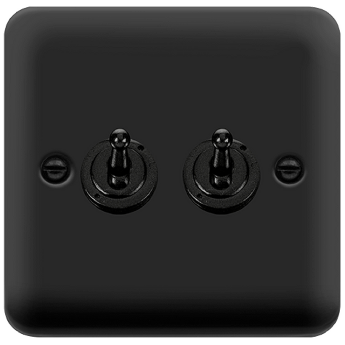 Click Deco Plus Matt Black 2W & Int Toggle Switch DPMB4225