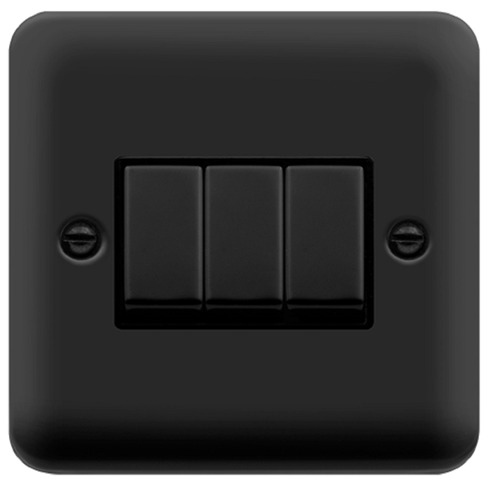 Click Deco Plus Matt Black 3G Light Switch DPMB413BK