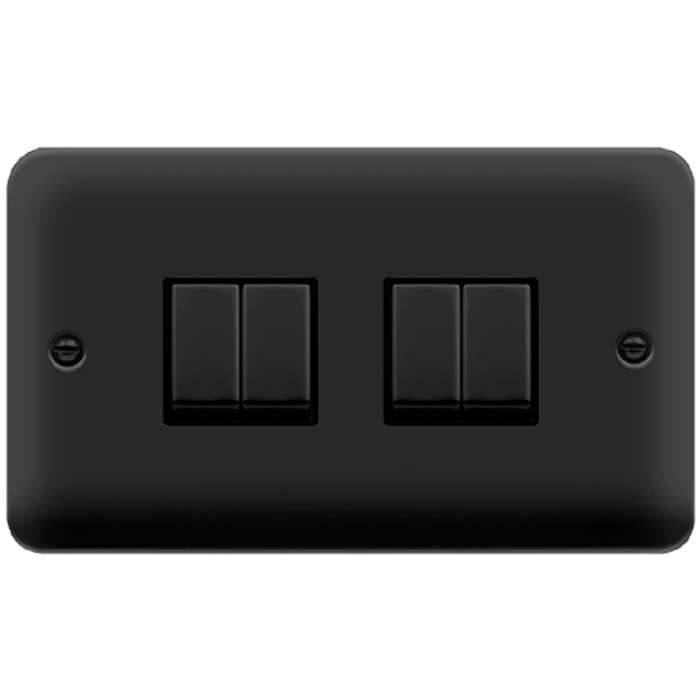 Click Deco Plus Matt Black 4G Light Switch DPMB414BK