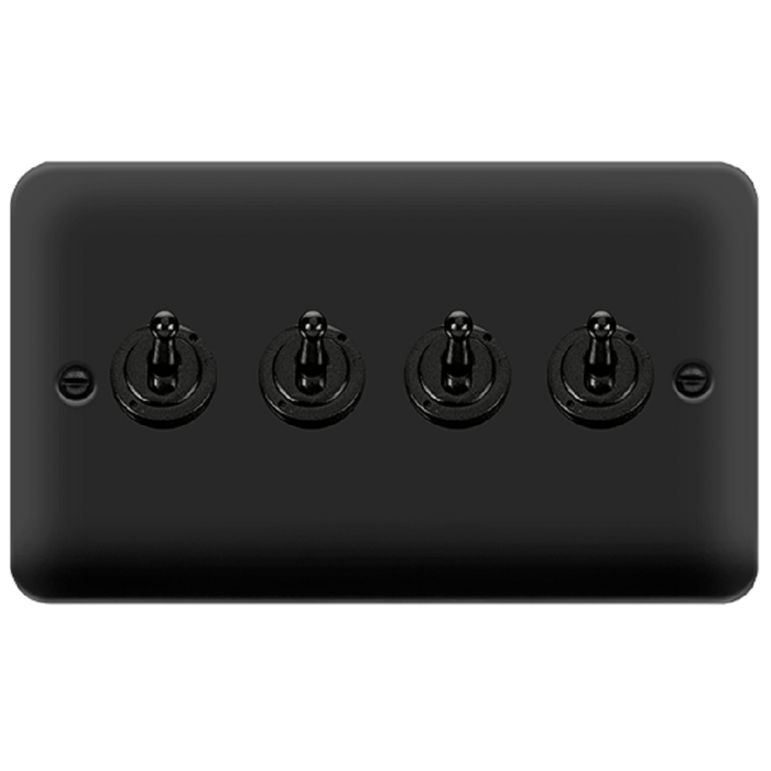 Click Deco Plus Matt Black 4G Toggle Switch DPMB424