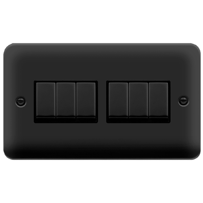 Click Deco Plus Matt Black 6G Light Switch DPMB416BK