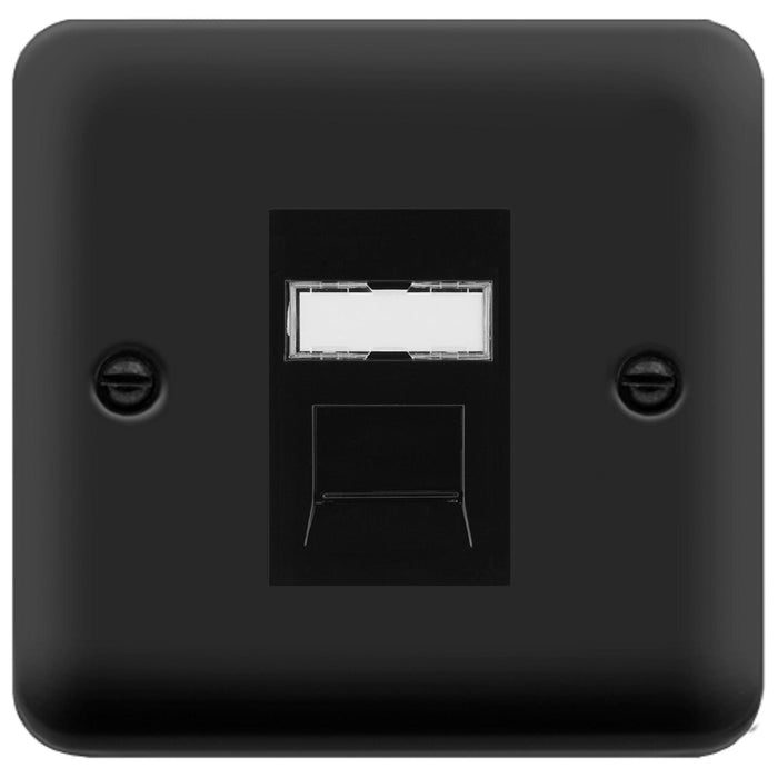 Click Deco Plus Matt Black Cat6 Data Socket DPMBRJ456BK