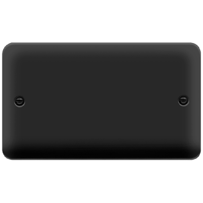 Click Deco Plus Matt Black Double Blank Plate DPMB061