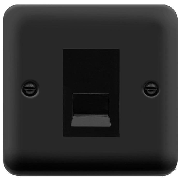 Click Deco Plus Matt Black RJ11 Socket DPMB115MBK