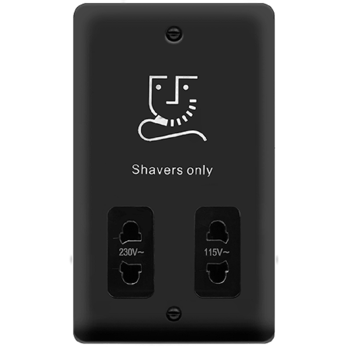 Click Deco Plus Matt Black Shaver Socket DPMB100BK