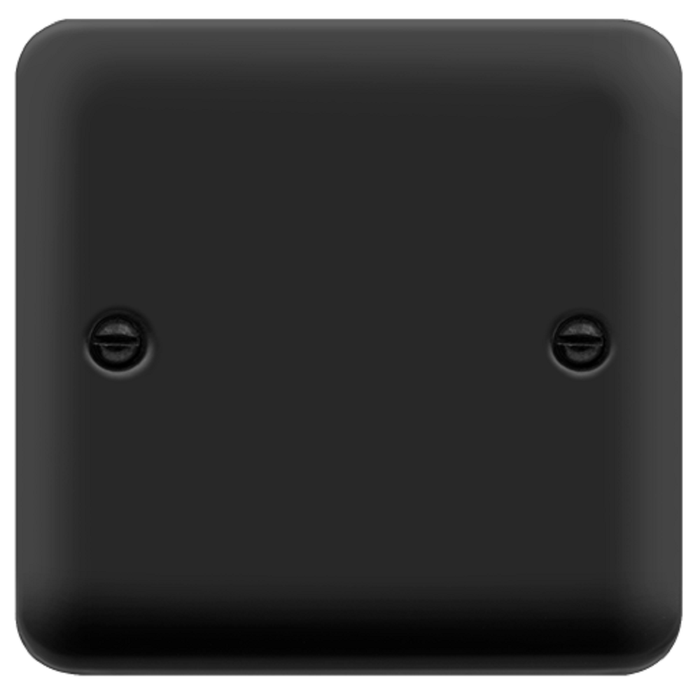 Click Deco Plus Matt Black Single Blank Plate DPMB060