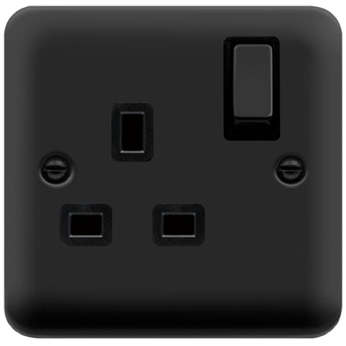 Click Deco Plus Matt Black 13A Single Socket DPMB535BK