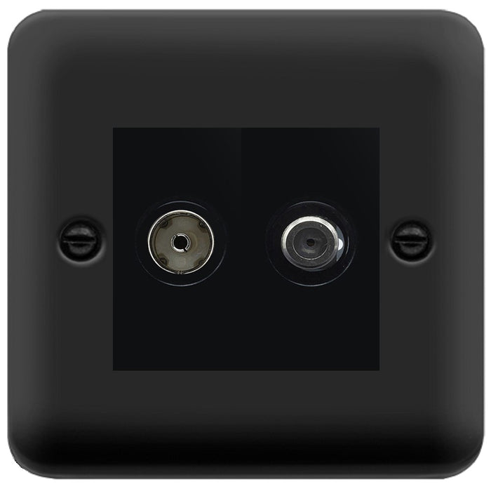 Click Deco Plus Matt Black TV and Satellite Socket DPMB157MBK