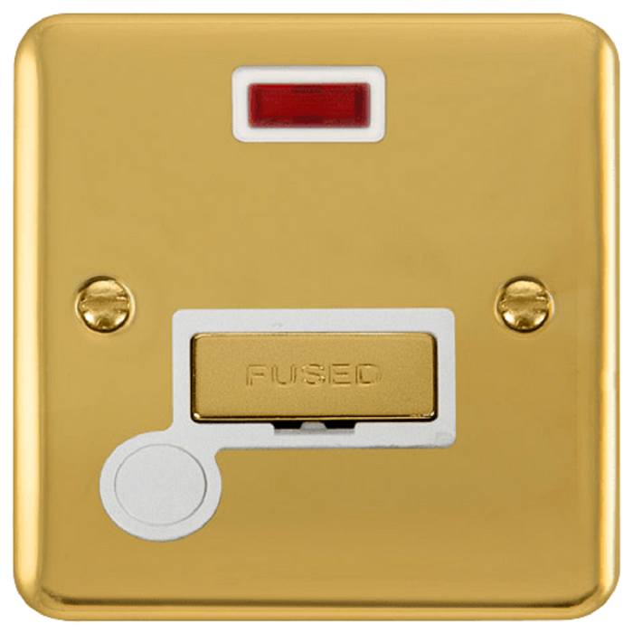 Click Deco Plus Polished Brass 13A Fused Connection Unit with Neon and Flex DPBR553WH