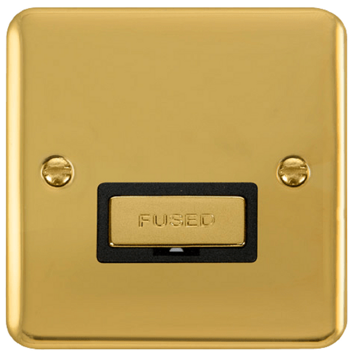 Click Deco Plus Polished Brass 13A Unswitched Spur DPBR750BK