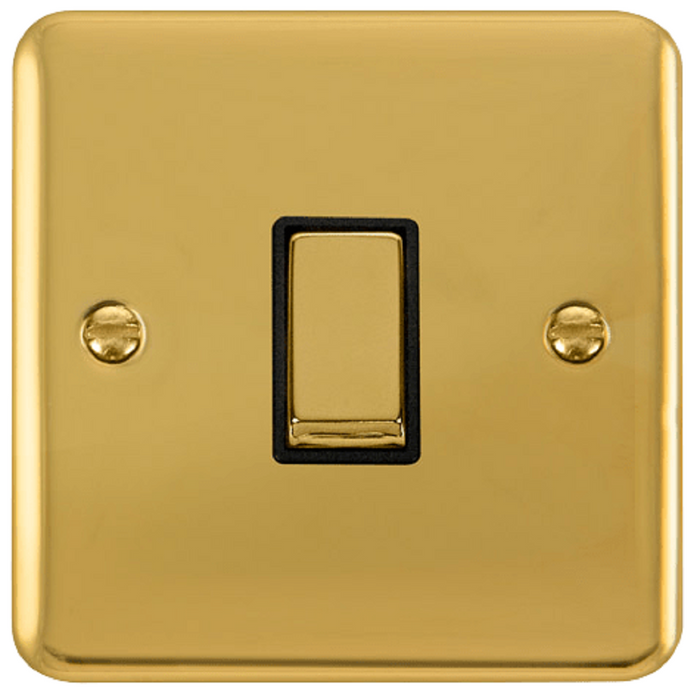 Click Deco Plus Polished Brass 1G Light Switch DPBR411BK