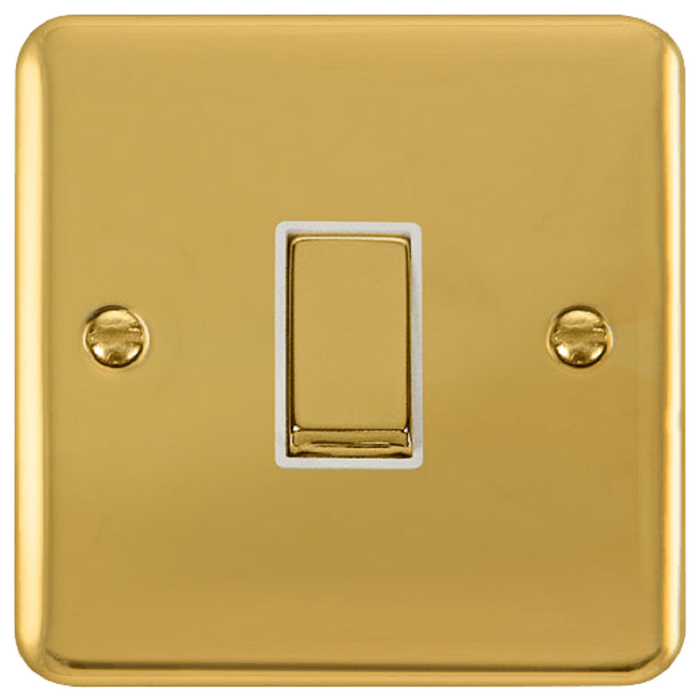 Click Deco Plus Polished Brass 1G Light Switch DPBR411WH