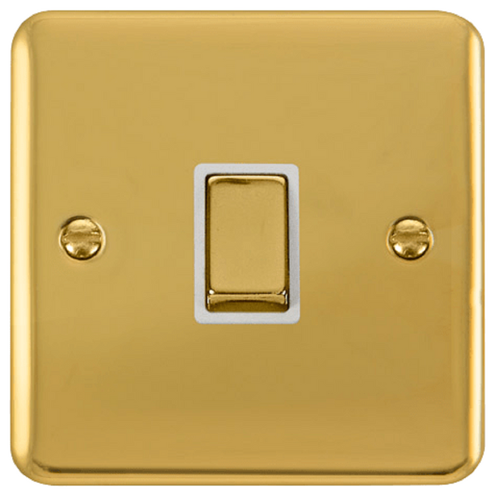 Click Deco Plus Polished Brass 20A Double Pole Switch DPBR722WH