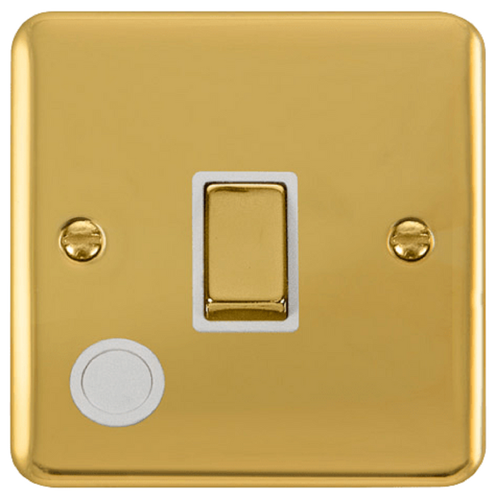 Click Deco Plus Polished Brass 20A Double Pole Switch with Flex DPBR522WH