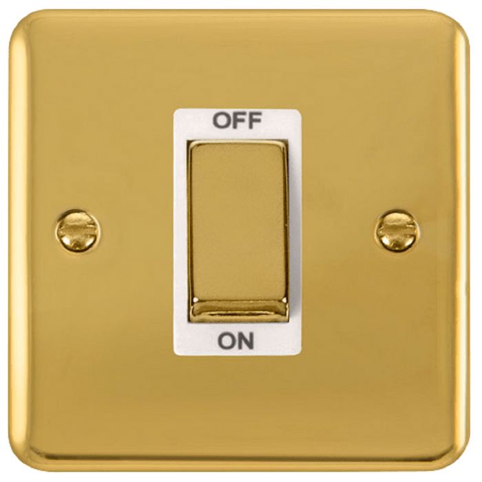 Click Deco Plus Polished Brass 45A Cooker Switch DPBR500WH