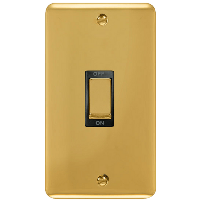 Click Deco Plus Polished Brass 45A Cooker Switch DPBR502BK