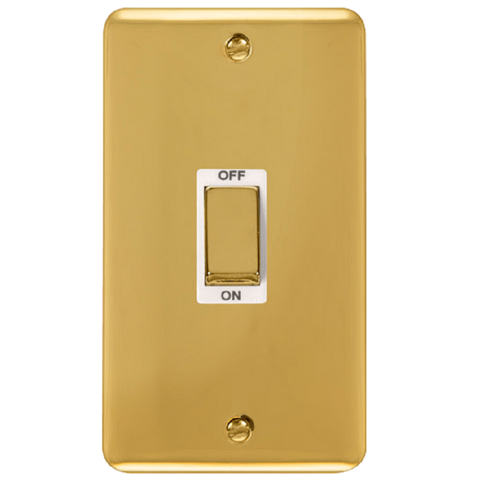 Click Deco Plus Polished Brass 45A Cooker Switch DPBR502WH