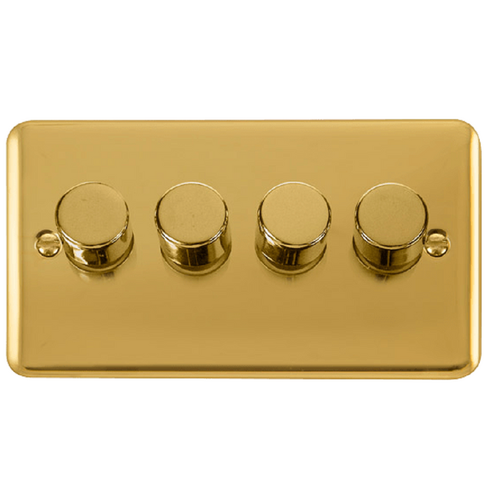 Click Deco Plus Polished Brass 4G LED Dimmer Switch DPBR164