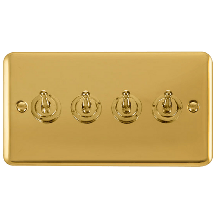 Click Deco Plus Polished Brass 4G Toggle Switch DPBR424