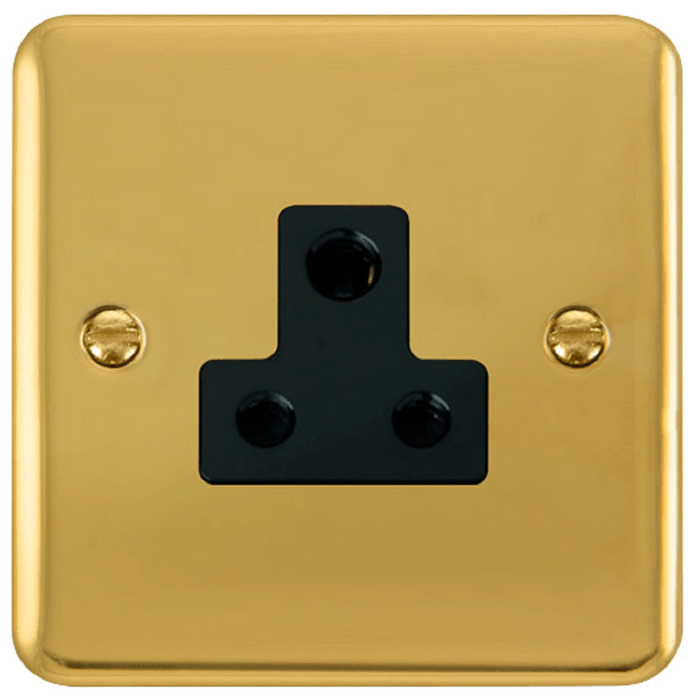 Click Deco Plus Polished Brass 5A Unswitched Socket DPBR038BK