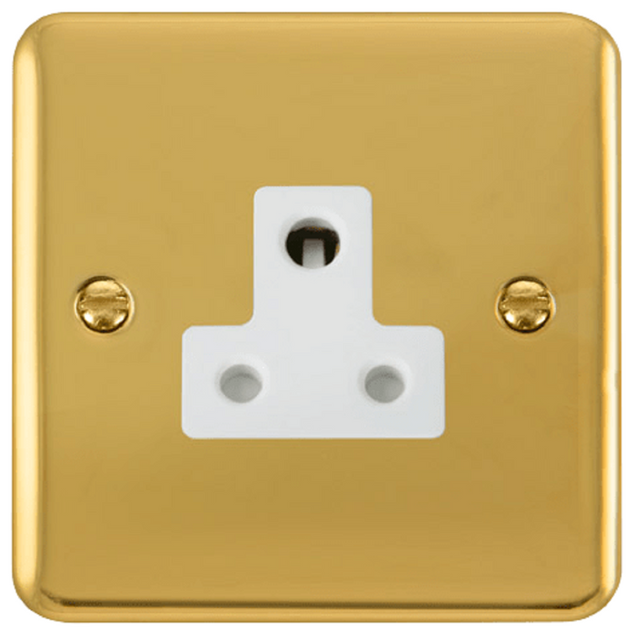 Click Deco Plus Polished Brass 5A Unswitched Socket DPBR038WH