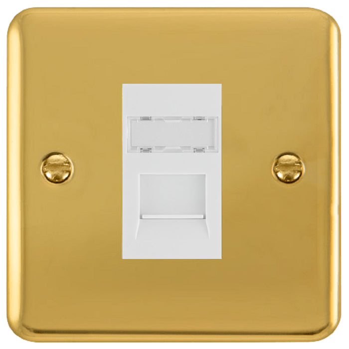 Click Deco Plus Polished Brass Cat5e Data Socket DPBRRJ45WH