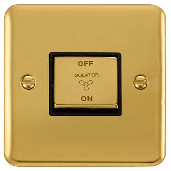 Click Deco Plus Polished Brass 10A Fan Isolator Switch DPBR520BK