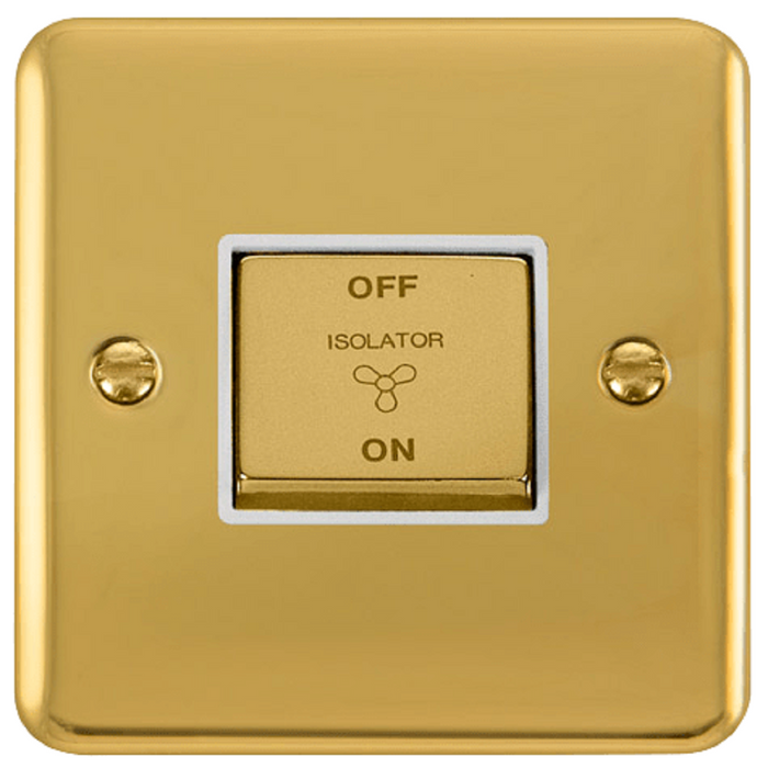 Click Deco Plus Polished Brass 10A Fan Isolator Switch DPBR520WH