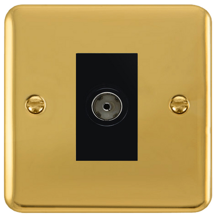 Click Deco Plus Polished Brass Isolated TV Socket DPBR158MBK