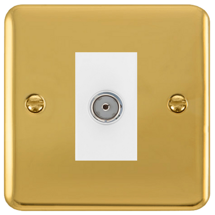 Click Deco Plus Polished Brass Isolated TV Socket DPBR158MWH