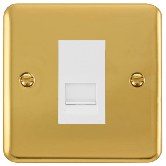 Click Deco Plus Polished Brass Master Telephone Socket DPBR120MWH