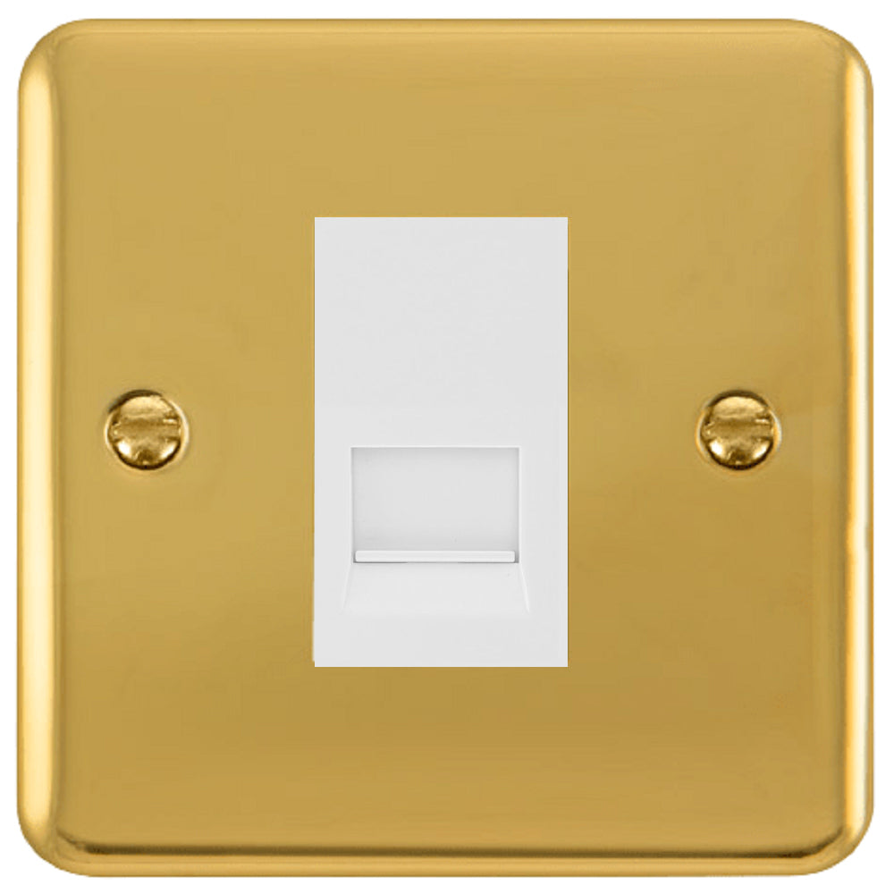 Click Deco Plus Polished Brass RJ11 Socket DPBR115MWH | RS Electrical ...